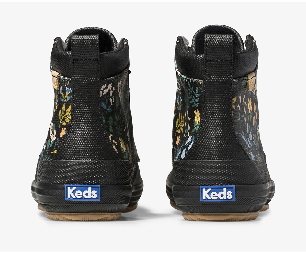 Keds Boots Black - Rifle Paper Co. Scout Water-Resistant Canvas Wildflower - Womens OGZHUR-639